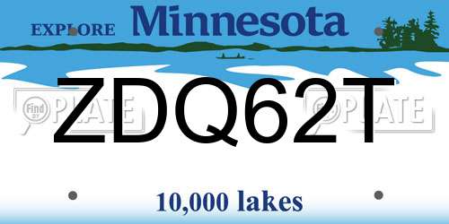 ZDQ62T Minnesota License Plate
