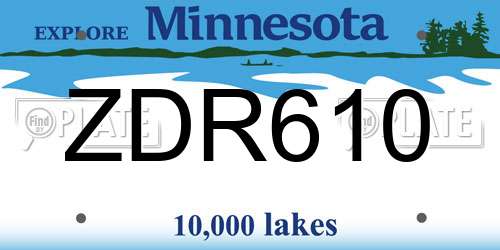 ZDR610 Minnesota License Plate