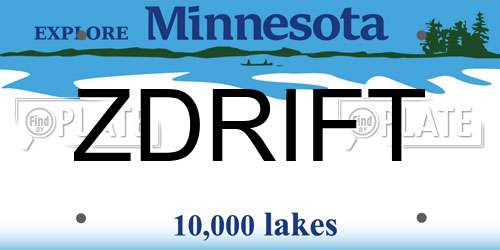 ZDRIFT Minnesota License Plate