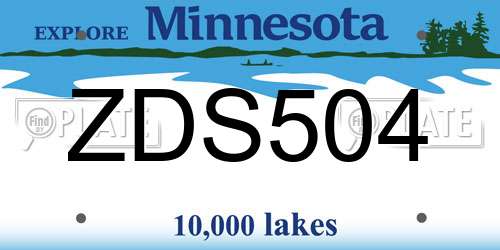 ZDS504 Minnesota License Plate