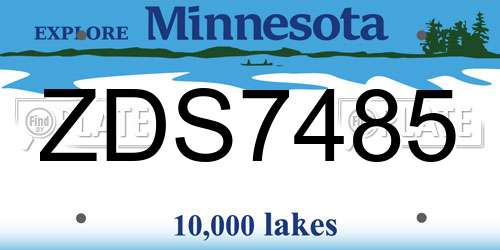 ZDS7485 Minnesota License Plate