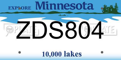 ZDS804 Minnesota License Plate