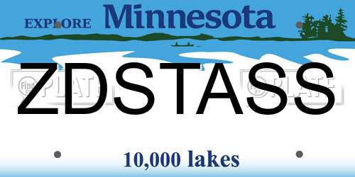 ZDSTASS Minnesota License Plate