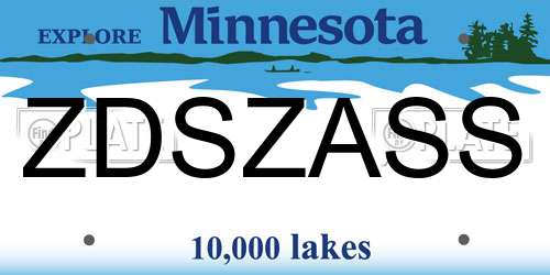 ZDSZASS Minnesota License Plate