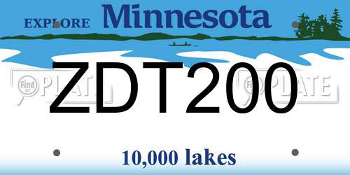ZDT200 Minnesota License Plate