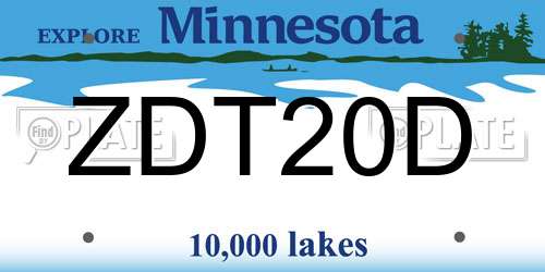 ZDT20D Minnesota License Plate