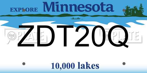 ZDT20Q Minnesota License Plate