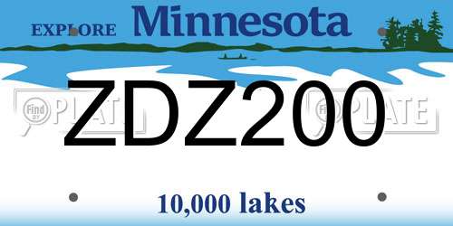 ZDZ200 Minnesota License Plate
