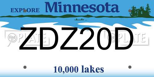 ZDZ20D Minnesota License Plate