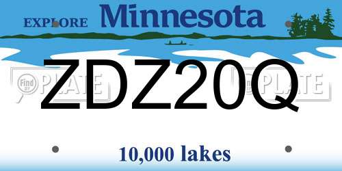 ZDZ20Q Minnesota License Plate