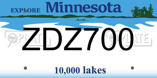 ZDZ700 Minnesota License Plate