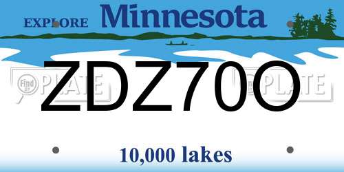 ZDZ70O Minnesota License Plate