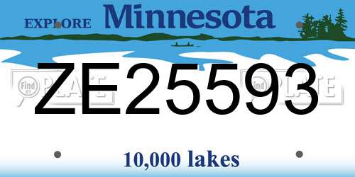 ZE25593 Minnesota License Plate
