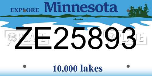 ZE25893 Minnesota License Plate