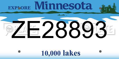 ZE28893 Minnesota License Plate