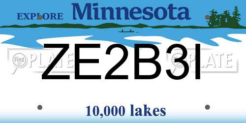 ZE2B3I Minnesota License Plate