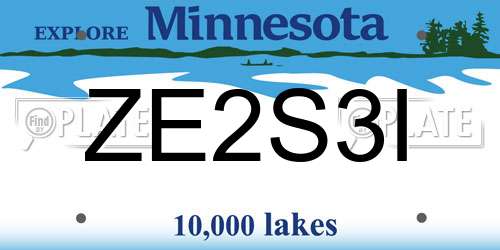 ZE2S3I Minnesota License Plate