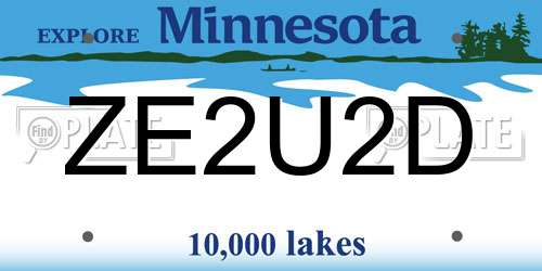 ZE2U2D Minnesota License Plate