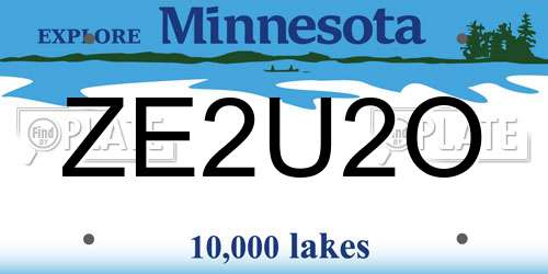 ZE2U2O Minnesota License Plate