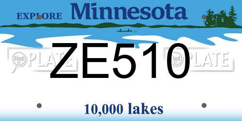 ZE510 Minnesota License Plate