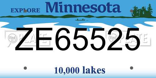 ZE65525 Minnesota License Plate