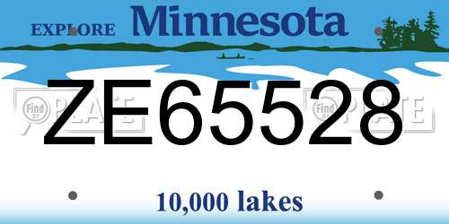 ZE65528 Minnesota License Plate