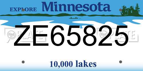 ZE65825 Minnesota License Plate