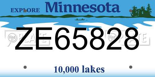 ZE65828 Minnesota License Plate
