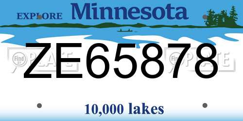 ZE65878 Minnesota License Plate