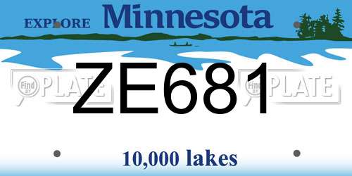 ZE681 Minnesota License Plate
