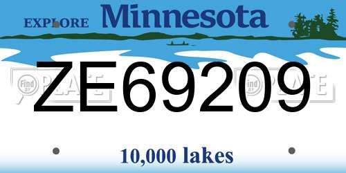 ZE69209 Minnesota License Plate