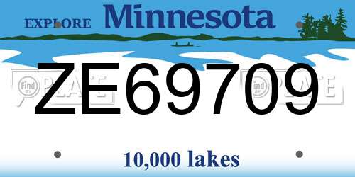ZE69709 Minnesota License Plate
