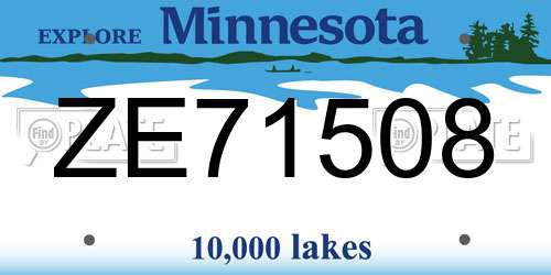 ZE71508 Minnesota License Plate
