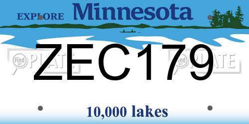 ZEC179 Minnesota License Plate