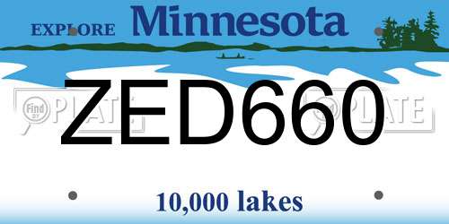 ZED660 Minnesota License Plate