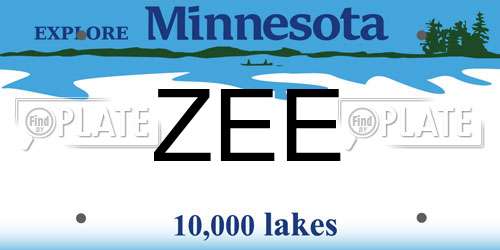 ZEE Minnesota License Plate