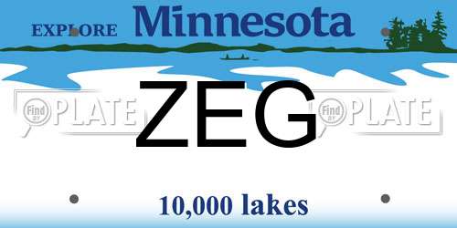 ZEG Minnesota License Plate