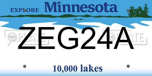 ZEG24A Minnesota License Plate