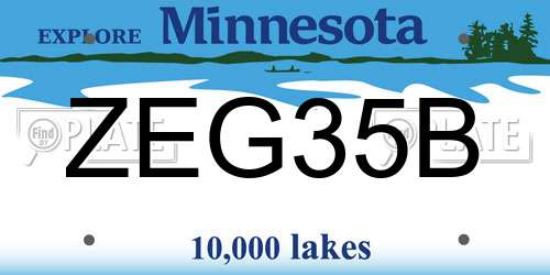 ZEG35B Minnesota License Plate