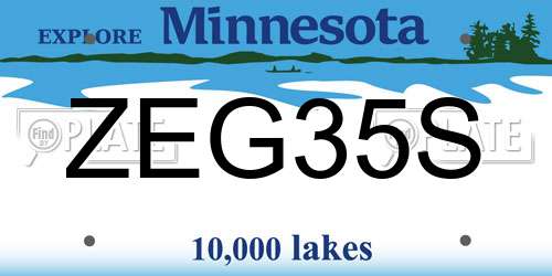 ZEG35S Minnesota License Plate
