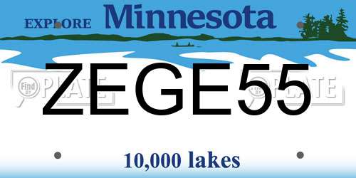 ZEGE55 Minnesota License Plate