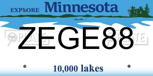 ZEGE88 Minnesota License Plate