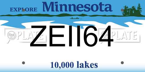 ZEII64 Minnesota License Plate