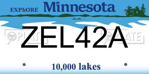 ZEL42A Minnesota License Plate