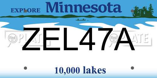ZEL47A Minnesota License Plate
