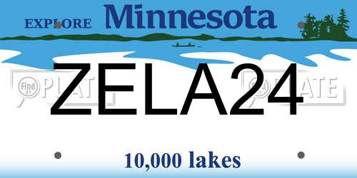ZELA24 Minnesota License Plate