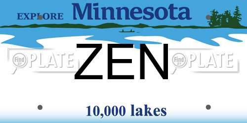 ZEN Minnesota License Plate