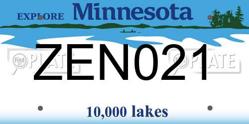 ZEN021 Minnesota License Plate