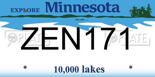 ZEN171 Minnesota License Plate