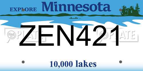 ZEN421 Minnesota License Plate
